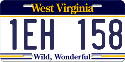 WV license plate 1EH158