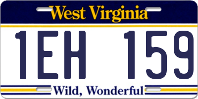 WV license plate 1EH159