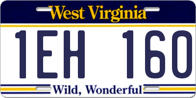 WV license plate 1EH160
