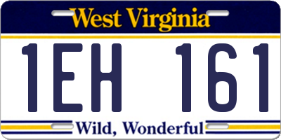 WV license plate 1EH161