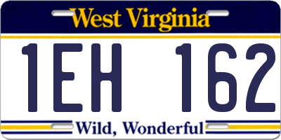 WV license plate 1EH162