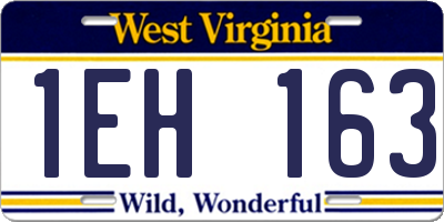 WV license plate 1EH163