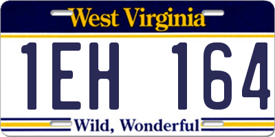 WV license plate 1EH164