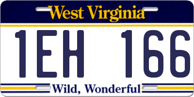 WV license plate 1EH166
