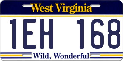 WV license plate 1EH168