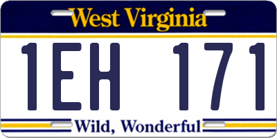 WV license plate 1EH171