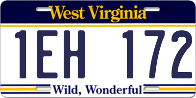 WV license plate 1EH172