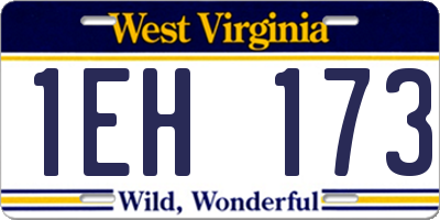 WV license plate 1EH173