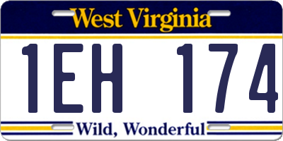 WV license plate 1EH174