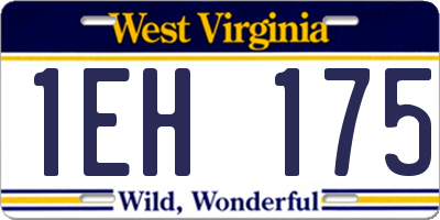 WV license plate 1EH175