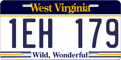 WV license plate 1EH179