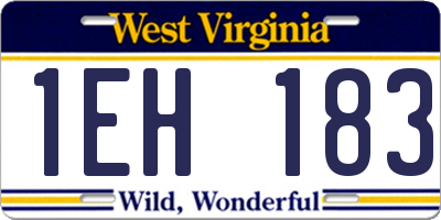 WV license plate 1EH183