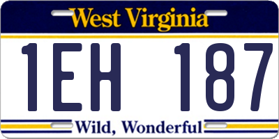 WV license plate 1EH187