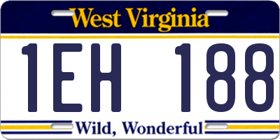 WV license plate 1EH188