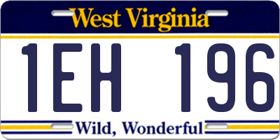 WV license plate 1EH196