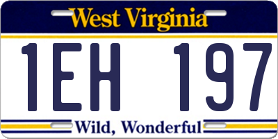 WV license plate 1EH197