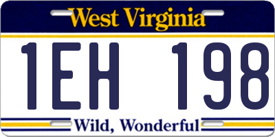 WV license plate 1EH198