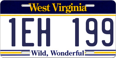 WV license plate 1EH199