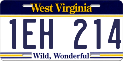 WV license plate 1EH214