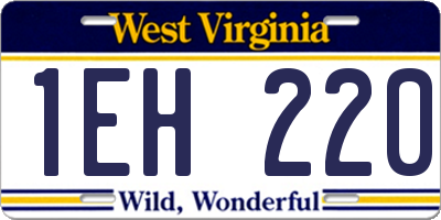 WV license plate 1EH220