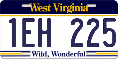 WV license plate 1EH225