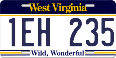 WV license plate 1EH235