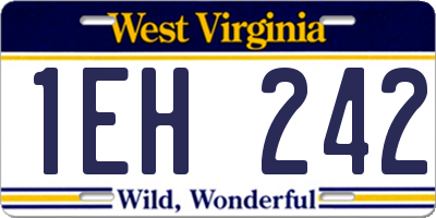 WV license plate 1EH242
