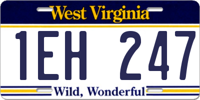 WV license plate 1EH247