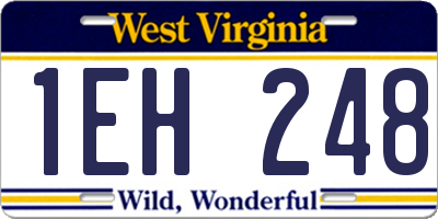 WV license plate 1EH248