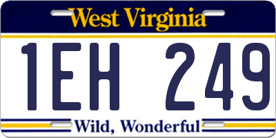 WV license plate 1EH249
