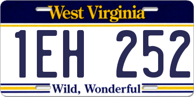 WV license plate 1EH252