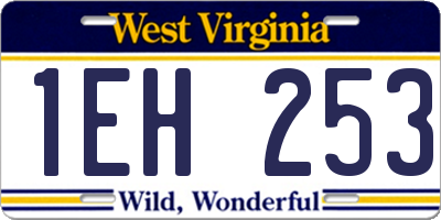 WV license plate 1EH253