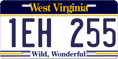 WV license plate 1EH255