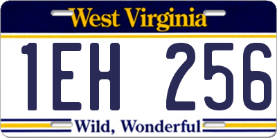 WV license plate 1EH256