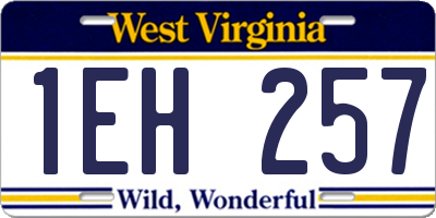 WV license plate 1EH257