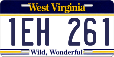 WV license plate 1EH261