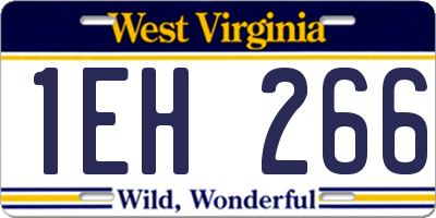 WV license plate 1EH266