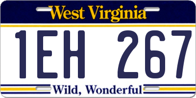 WV license plate 1EH267