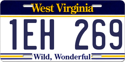 WV license plate 1EH269