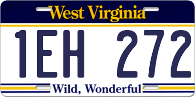 WV license plate 1EH272