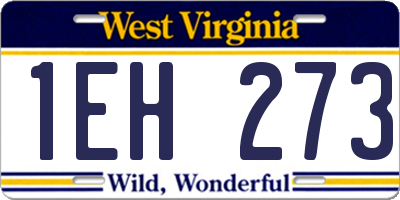 WV license plate 1EH273
