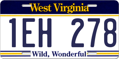 WV license plate 1EH278