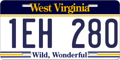 WV license plate 1EH280
