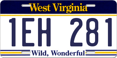 WV license plate 1EH281