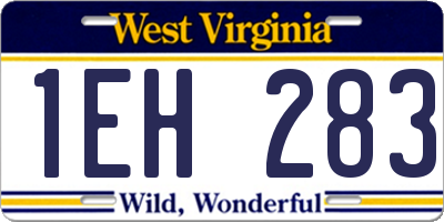 WV license plate 1EH283