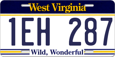 WV license plate 1EH287