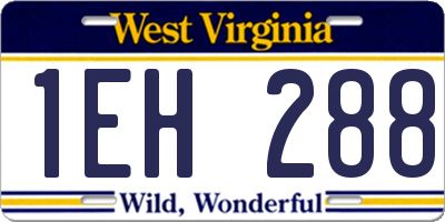 WV license plate 1EH288