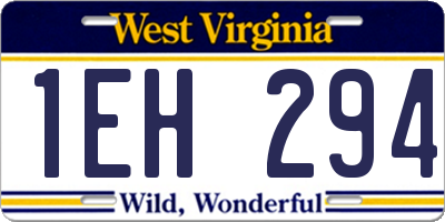WV license plate 1EH294