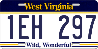 WV license plate 1EH297