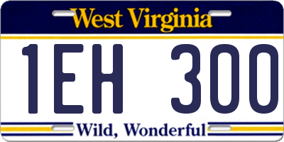 WV license plate 1EH300